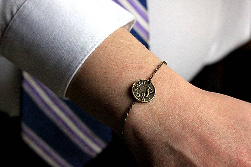 sternzeichen Armband. Horoskop Fußkettchen. Bronze Sonnenzeichen Herren Oder Unisex Armband von GatheringCharms