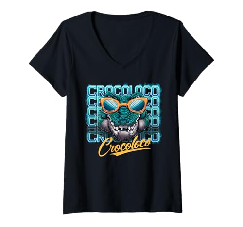Damen Crocoloco Bis später Sumpfwelpe Gator Lover Lustig T-Shirt mit V-Ausschnitt Damen Crocoloco Bis später Sumpfwelpe Gator Lover Lustig T-Shirt mit V-Ausschnitt von Gator Enthusiast Merchandise and Apparel