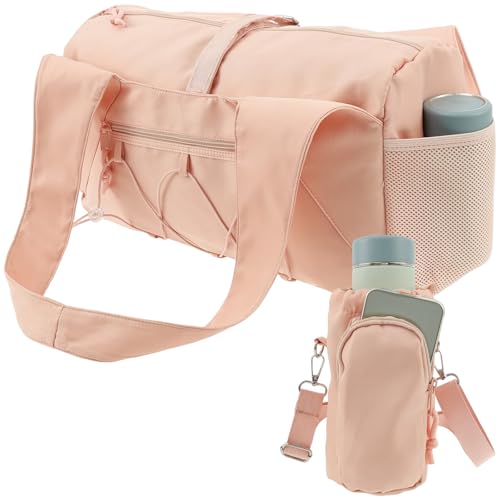 Sporttasche Damen mit Schuhfach Groß Fitness Tasche mit Wasserflaschenhalter Sporttasche Damen Fitnessstudio Fitnessstudio Reisen Ausgehen für Handys Wasserflaschen Sportbekleidung Schuhe (Rosa) von Gatphy