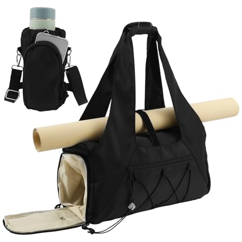 Sporttasche Damen mit Schuhfach Groß Fitness Tasche mit Wasserflaschenhalter Sporttasche Damen Fitnessstudio Fitnessstudio Reisen Ausgehen für Handys Wasserflaschen Sportbekleidung Schuhe (Schwarz) von Gatphy