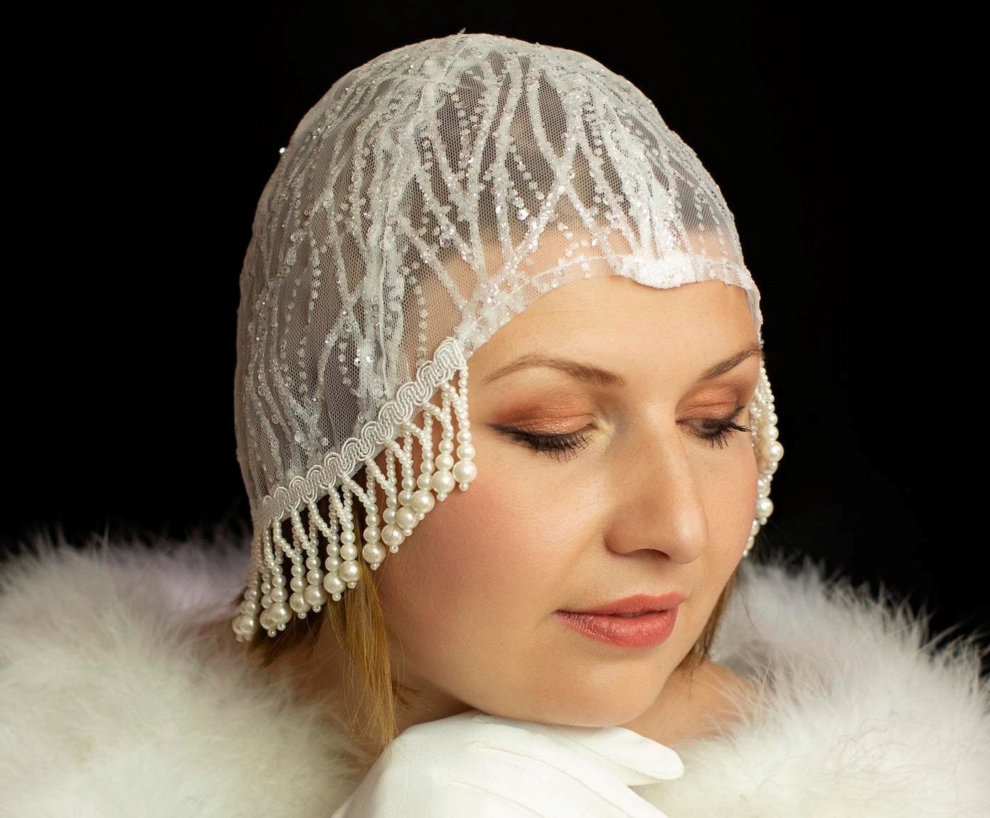 Vintage Hochzeit Im 20S/20Er Jahre Gatsby Stil, Perfekt Zum Charleston Outfit, Flapper Party, Headpiece Der "Roaring Twenties", Unikat, Rar Vintage Hochzeit Im 20S/20Er Jahre Gatsby Stil, Perfekt Zum Charleston Outfit, Flapper Party, Headpiece Der "Roaring Twenties", Unikat, Rar von GatsbyGlamourFashion