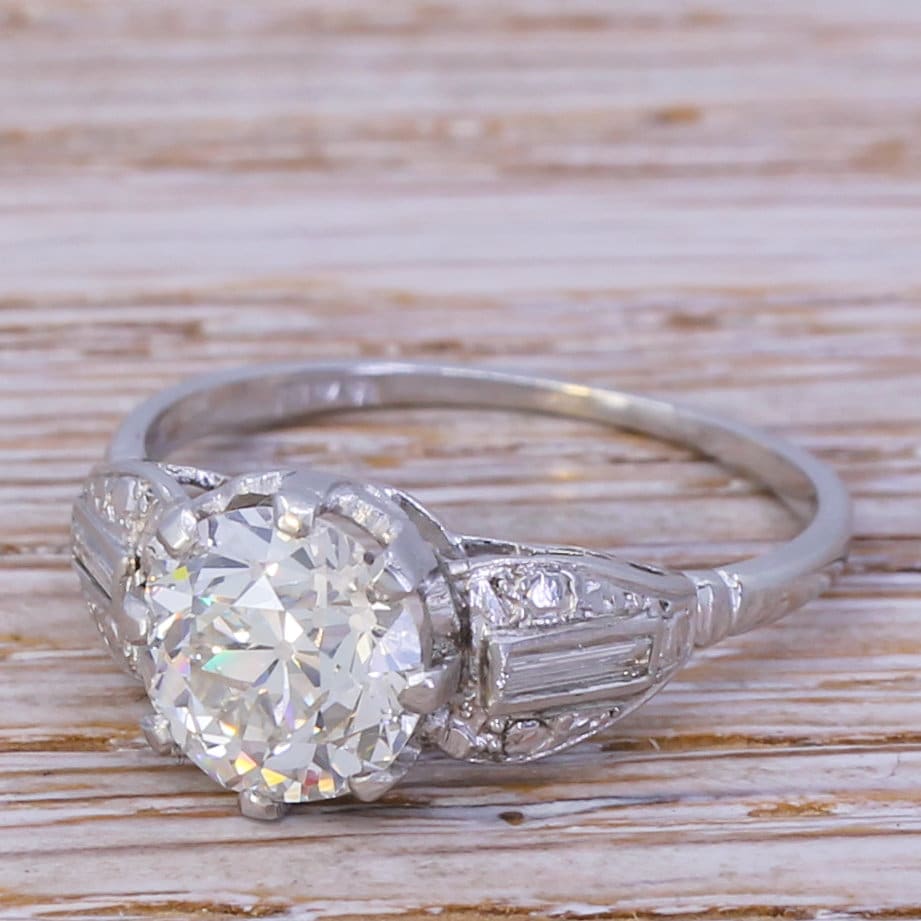Art Deco 2, 00 Karat Altschliff Diamant Verlobungsring, Circa 1925 von GatsbyJewels