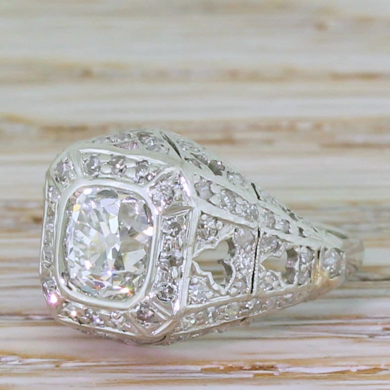 Art Deco 2, 22 Karat Old Cut Diamond Cluster Ring, Ca. 1925 Art Deco 2, 22 Karat Old Cut Diamond Cluster Ring, Ca. 1925 von GatsbyJewels