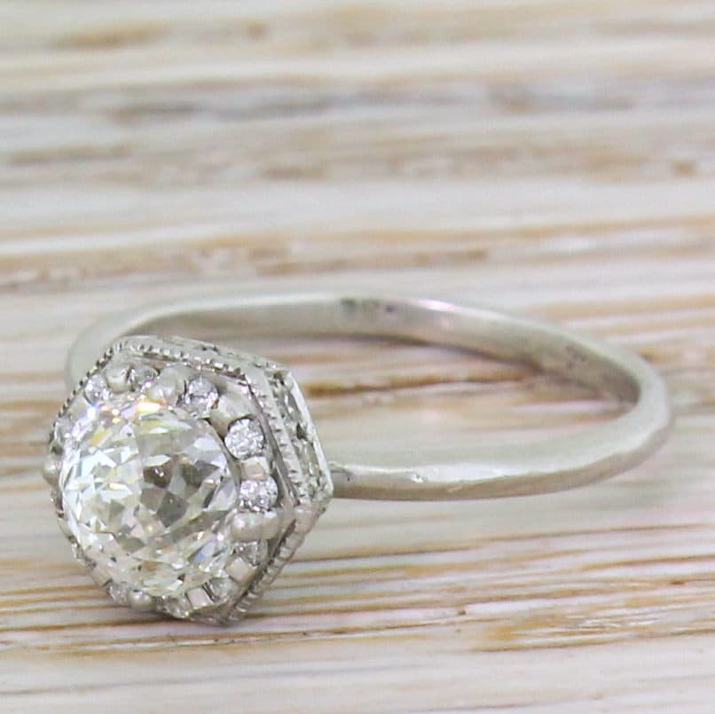 Ende Des 20. Jahrhunderts 1, 00 Karat Rose Geschnitten Diamant Solitär Ring, Um 1980 Ende Des 20. Jahrhunderts 1, 00 Karat Rose Geschnitten Diamant Solitär Ring, Um 1980 von GatsbyJewels