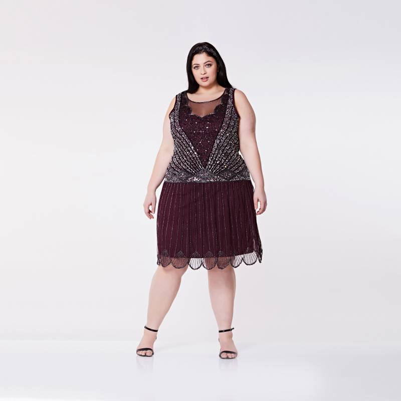 Plus Size Plum Elaina Flapper Dress 1920 Great Gatsby Downton Abtei Charleston Brautjungfer Hochzeit Brautdusche Probe Dinner Jazz Age von Gatsbylady