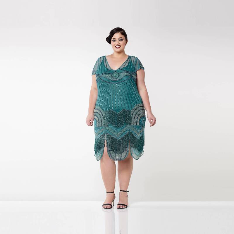 Us16 Uk20 Aus20 Eu48 Plus Size Beatriceteal Flapper Dress Handgemacht 1920Er Jahre Great Gatsby Art Deco Charleston Brautjungfer Hochzeit Jazz Age von Gatsbylady