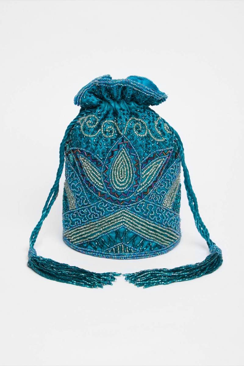 Vintage Inspirierte Beatrice Bucket Pouch Clutch Tasche Teal Hochzeit Braut Brautjungfern Verschönerte 20Er Jahre Great Gatsby Flapper Art Deco von Gatsbylady
