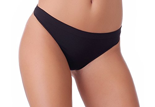 Gatta Mini String Nini - Underwear Seamless String Tanga - 3er Vorteilspack - Größe S (34-36) - Black-schwarz von Gatta