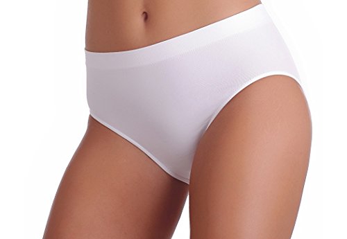 Gatta Bikini Queenie - Underwear Seamless Bikini Slip Pantie - 3er Vorteilspack - Größe XL (46-48) - White-weiß von Gatta