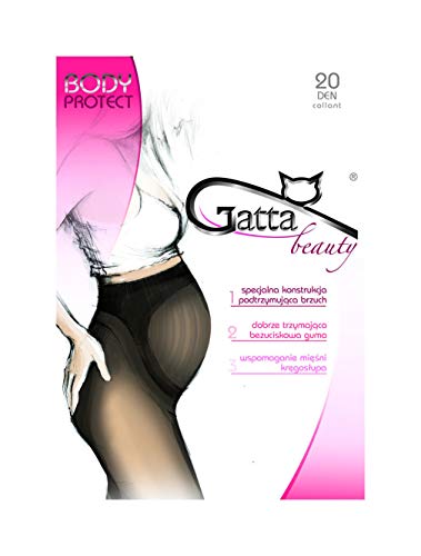 Gatta Body Protect 20den – Strumpfhose für Schwangere mit speziellen Höschenteil weich sehr elastisch matt - Größe 4-L - Beige von Gatta