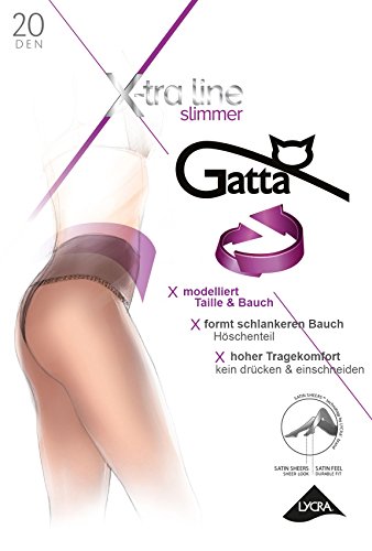 Gatta Body Slimmer 20den - Bauch weg Strumpfhose - modellierend Shaping Strumpfhose transparent Feinstrumpfhose mit Shaping Effekt - Bauch Beine Po Strumpfhose (2-S, Schwarz) von Gatta