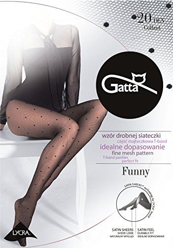 Gatta Damen Feinstrumpfhose mit Muster 20den (429-05) - Damen Strumpfhose mit feinem Netzmuster schwarz - Größe 2-S - Nero von Gatta