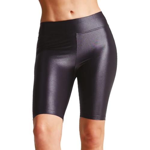 Gatta Damen Radlerhose BLACK BRILLANT - schwarz, blickdicht, glänzend, flexibel, elegant und topmodisch, tailliert (Schwarz, M) von Gatta