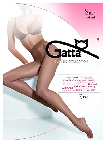 Gatta Eve 8den - elegante dünne transparente Seiden-Feinstrumpfhose - Größe 3-M - Schwarz von Gatta