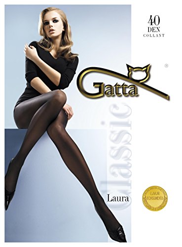 Gatta Laura 40den - transparente halbmatte Damen Feinstrumpfhose aus Lycra - Größe 2-S - Schwarz von Gatta