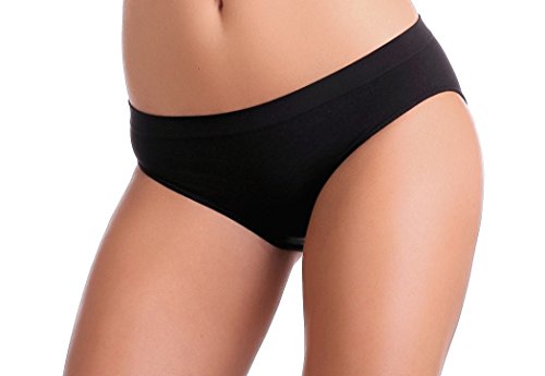 Gatta Mini Bikini Kiki - Underwear Seamless Bikini Slip Pantie - 3er Vorteilspack - weiche bequem hoher S (34-36), Schwarz von Gatta