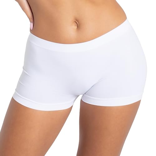 Gatta Short Viki - Damen-Höschen vom Typ Shorts, komfortabel, Boxershorts, Unterwäsche mit antibakteriellem Zwickel, mit leicht hoher Taille, praktisch, verpackt zu 3 Stück in Einer Farbe (Weiß, XL) von Gatta