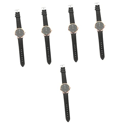 5 Stücke Für Einzigartig Mit Kind Band Dame Festival Uhr Mode Verstellbar Metall Schwarz Mini Armbanduhr Stilvoll Handgelenk Vintage Damen Geburtstag Täglich Zeit von Gatuida