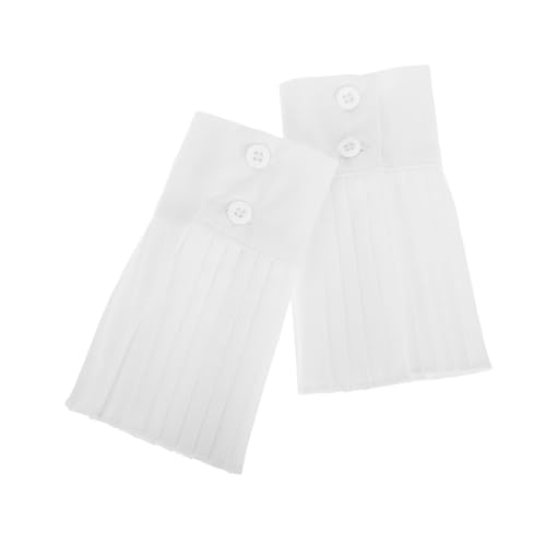 Gatuida 1 Paar Dekorative Abnehmbare Rüschen Manschetten Chiffon für Frauen Plissee Handgelenksmanschetten mit Spitzenverzierung für Blusen und Pullover Stilvolle Fake Ärmel für Besondere von Gatuida