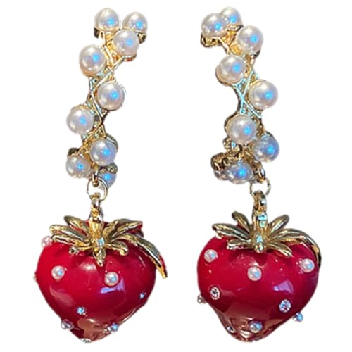 Gatuida 1 Paar Erdbeer Pearl Ohrringe für Damen Trendige Baumelnde Schmuckstücke mit Einzigartigem Design für Partys und Besondere Anlässe Gatuida 1 Paar Erdbeer Pearl Ohrringe für Damen Trendige Baumelnde Schmuckstücke mit Einzigartigem Design für Partys und Besondere Anlässe von Gatuida