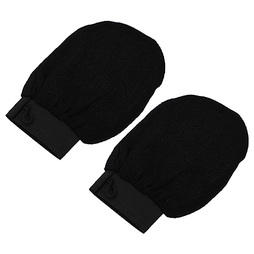Gatuida 1 Paar Exfolierende Peeling Handschuhe für Körper und Gesicht Schwarze Massage Duschhandschuhe zur Entfernung Abgestorbener Haut für Damen und Herren Einfach zu Bedienen und von Gatuida