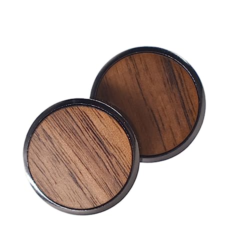 Gatuida 1 Paar Holz Manschettenknöpfe Amerikanischem Schwarzwalnuss Ahorn Runde Cufflinks Langlebige Hemdknöpfe für Stilvolle Shirts Fashion Cufflinks von Gatuida