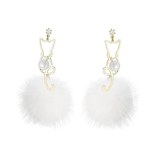 Gatuida Katzenohrringe Pom Pom Ohrringe für Damen S925 Silber Hängende Ohrhänger Trendige Damenohrringe für Partys und Alltagsstil Gatuida Katzenohrringe Pom Pom Ohrringe für Damen S925 Silber Hängende Ohrhänger Trendige Damenohrringe für Partys und Alltagsstil von Gatuida