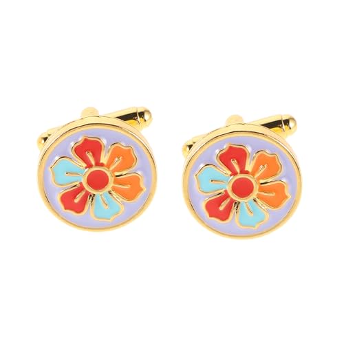 Gatuida 1 Paar Klassische Herren Manschettenknöpfe Retro Blumenmuster Cufflinks für Hochzeiten Business und Freizeit Accessoires für Stilvolle Outfits von Gatuida