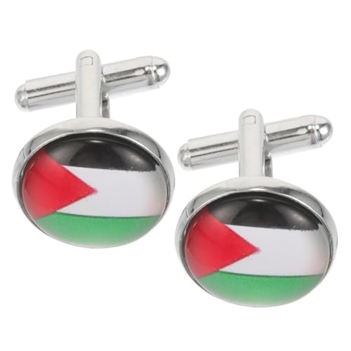 Gatuida 1 Paar Manschettenknöpfe Herren Palästinensischem Flaggen Design Hemdknöpfe für Hochzeiten und Besondere Anlässe Langlebig und von Gatuida
