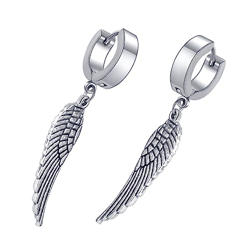 Gatuida 1 Paar Punk Wing Earrings Titanstahl Unisex Ohrschmuck für Cosplay Partys Anlässe Engelsflügel Creolen für Damen Herren Leichtes Langlebiges Design Gatuida 1 Paar Punk Wing Earrings Titanstahl Unisex Ohrschmuck für Cosplay Partys Anlässe Engelsflügel Creolen für Damen Herren Leichtes Langlebiges Design von Gatuida