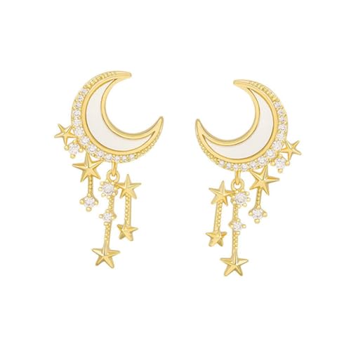 Gatuida 1 Paar Silber Ohrringe mit Stern und Mond Funkelnde Quastenohrringe für Frauen für Partys und Freizeit Eleganter Schmuck Hochwertigem Material Gatuida 1 Paar Silber Ohrringe mit Stern und Mond Funkelnde Quastenohrringe für Frauen für Partys und Freizeit Eleganter Schmuck Hochwertigem Material von Gatuida