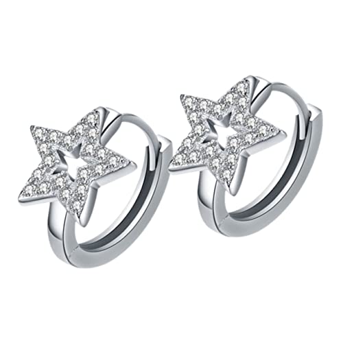 Gatuida 1 Paar Stern Ohrringe Silber Luftige Hoops mit Fünfzackigem Design Modischer Schmuck für Damen Perfektes für Besondere Anlässe und Feiertage Gatuida 1 Paar Stern Ohrringe Silber Luftige Hoops mit Fünfzackigem Design Modischer Schmuck für Damen Perfektes für Besondere Anlässe und Feiertage von Gatuida
