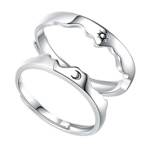Gatuida 1 Paar Verstellbare Ringe für und Monddesign Offene Schmuckringe für Valentinstag Hochzeitstag und Besondere Anlässe von Gatuida