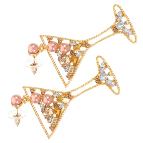 Gatuida Weinglas-ohrhänger Mit Strass-imitation Und Perlen Tropfen-ohrschmuck Für Damen Stilvoller Ohranhänger Für Alltagskleidung Und Partys Ohrschmuck Für Frauen von Gatuida