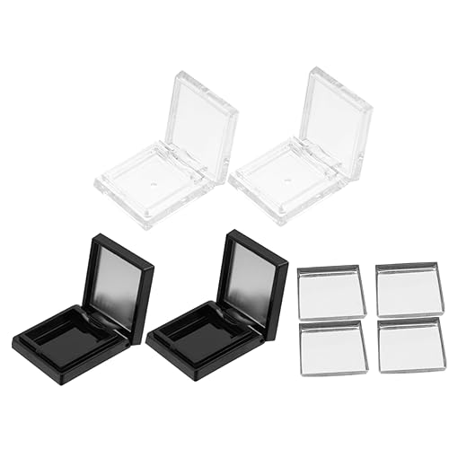 Gatuida 1 Satz Lidschatten Aufbewahrungsbox Teiliges Transparente Kosmetik Organizer für DIY Augen Make Up Schwarze und Transparente Dosen Sowie Eisenpfännchen für Lagerung von von Gatuida