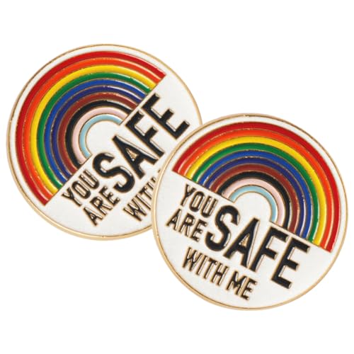 Gatuida 1 Satz Regenbogen Emaille Anstecknadeln Bunte Broschen Für Kleidung Und Rucksäcke You Are Safe With Me Design Für Und Kreative Dekoration 2 Stück von Gatuida