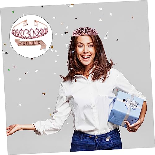 Gatuida 1 Satz Teiliges Geburtstagskrone Schärpe Roségoldene Etiquette Belt Deko für Unvergessliche Feiern Bequem und Langlebig Geburtstagsfeiern von Gatuida