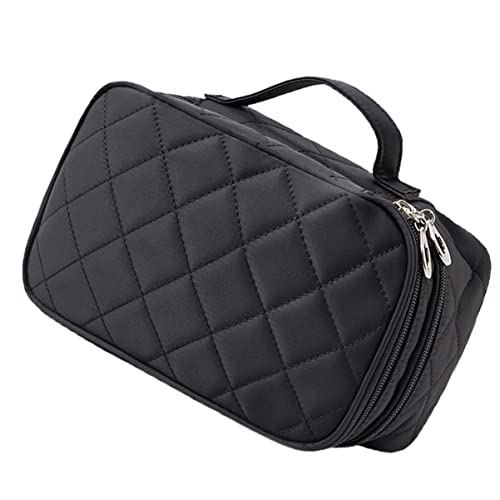 Gatuida 1 Stück Doppelstöckige Kosmetiktasche Multifunktionale Reisewaschtasche für Männer und mit Spiegel für Reisen und Aufbewahrung von Schwarz von Gatuida