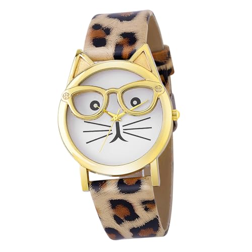 Gatuida 1 Stück Katzenuhr Einzigartige Uhr Stoff-Accessoire Uhr Mit Pu-Armband Sportwache Uhr Mit Katzenmuster Uhr Kinderuhr Mit Lederarmband Rostfreier Stahl Leopard Gatuida 1 Stück Katzenuhr Einzigartige Uhr Stoff-Accessoire Uhr Mit Pu-Armband Sportwache Uhr Mit Katzenmuster Uhr Kinderuhr Mit Lederarmband Rostfreier Stahl Leopard von Gatuida