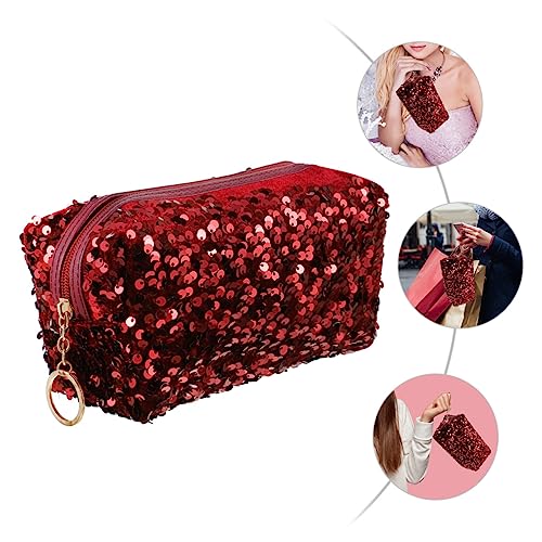 Gatuida Pailletten Aufbewahrungstasche Damen Tragbare Kosmetik Tasche Reise Kulturbeutel Make-up-Organizer-Tasche Platz Lagerung Kulturbeutel von Gatuida