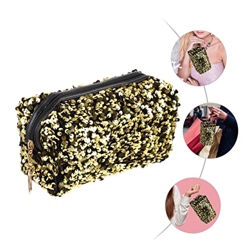 Gatuida Reise-Kosmetiktasche Aus Pailletten Glänzendes Make-up-täschchen Für Damen Großes Fassungsvermögen Aufbewahrungstasche Für Kosmetika Und Toilettenartikel Leicht Tragbar Mit von Gatuida