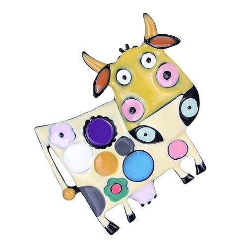 Gatuida Legierungsbrosche Mit Emaille-design Kuhtier-motiv Kleidungsdekor Kleidungszubehör Für Pullover Mantel Rock Abendkleid von Gatuida