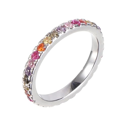 Gatuida 1 Stück Platin Verlobungsring für Eleganter Schmuckring mit Zirkonia Modischer Ring für Damen und Herren Perfektes für Freunde und Partner von Gatuida
