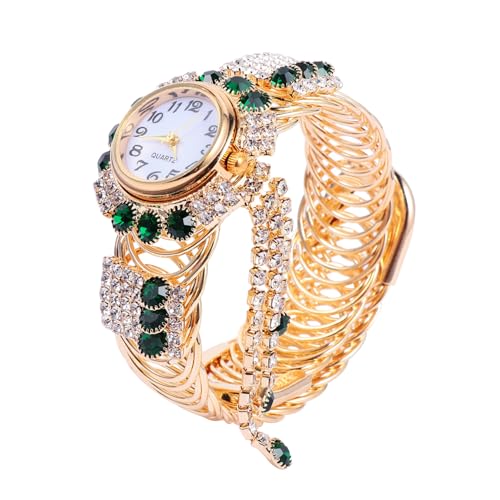 Gatuida 1 Stück Quarzwache Armband bescherung Weihnachten weinachts geldgeschenke Weihnachten Watches zierliche goldene Uhr Frauen Armband Damenuhren Frauen Uhren Legierung Green von Gatuida