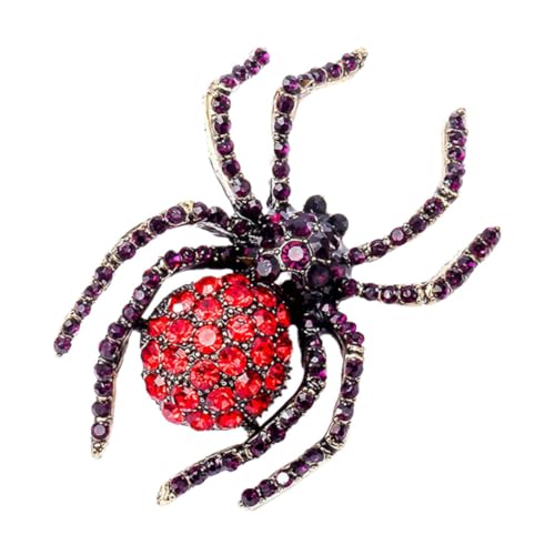 Gatuida Spinnenbrosche Retro Dekorative Strass Brosche Für Damen Herren Legierungsbrosche Mit Schillernden Kristallen Halloween Accessoire Kreatives Tierdesign Farb Und Lichtbeständig von Gatuida