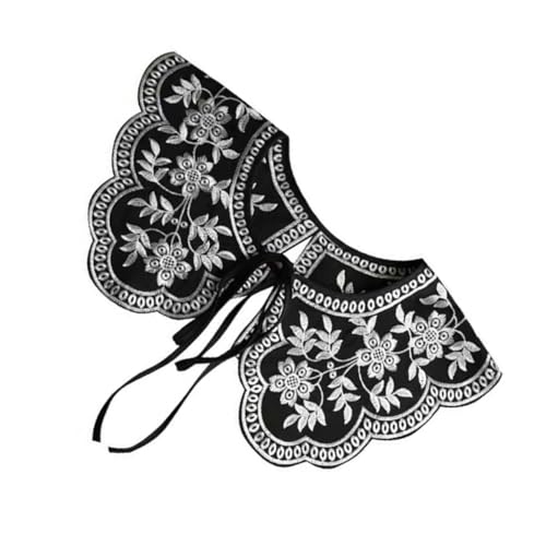 Gatuida Retro Fake Collar Mit Stickerei Abnehmbarer Kragen Für Damen Zur Bekleidungsgestaltung Passend Für Shirts Pullover Und Kleider Schwarz von Gatuida