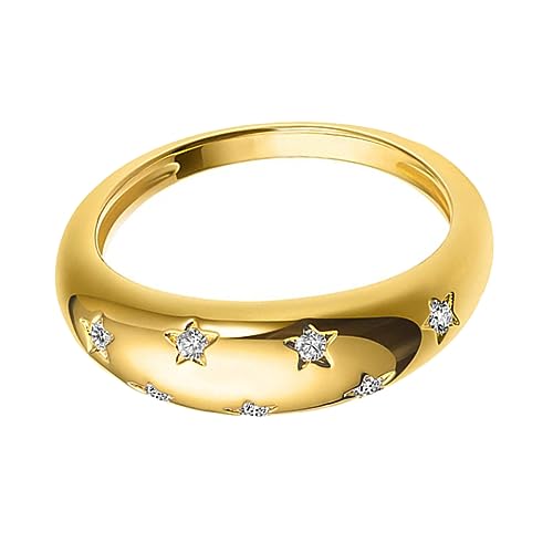 Gatuida Retro Damen Fingerring Mit Zirkonen Galvanisierter Ring Trendiger Schmuck Für Partys Und Alltag von Gatuida