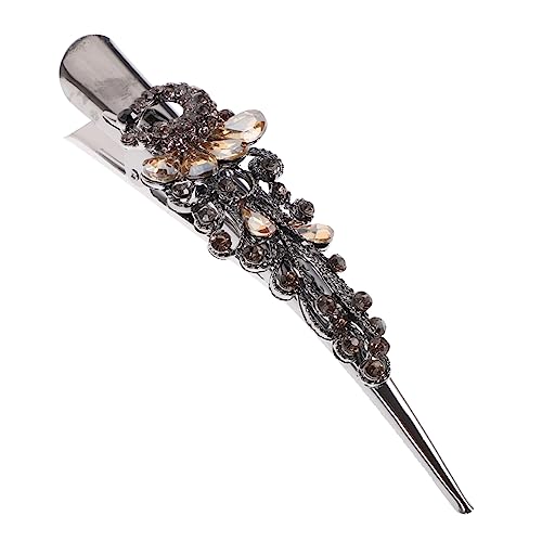 Gatuida 1 Stück Vintage Haarklammer mit Strasssteinen Große Duckbill Clip für Hochzeiten Partys Festliche Anlässe Champagnerfarbe von Gatuida