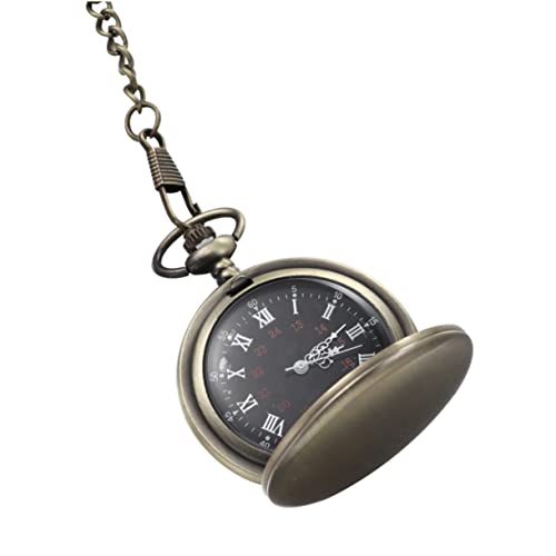 Gatuida Retro-taschenuhr Aus Legierung Mit Zwei Gesichtern Klassisch Glatt Quarz-Uhr Bronzefarbe von Gatuida