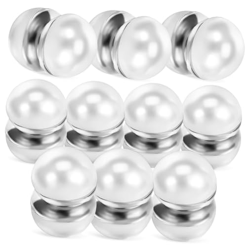 Gatuida 10 Paare Magnetische Schleiergewichte Doppelseitige Perlen Hijab Magnet Schmuck für Hochzeitsschleier Schal und Kleidung Stabile Fixierung gegen Wind Silberne Dekoration von Gatuida